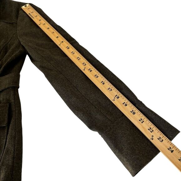 Anthropologie Tabitha Oxer Military Ruffle Green Wool Jacket Size 4 - Picture 10 of 12